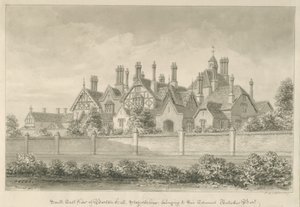 बार्टन विद नीडवुड - "बार्टन हॉल": सीपिया ड्राइंग, 1839 द्वारा जॉन बकलर