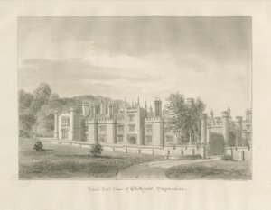 ब्लिथफील्ड हॉल: सीपिया ड्राइंग, 1823 द्वारा जॉन बकलर