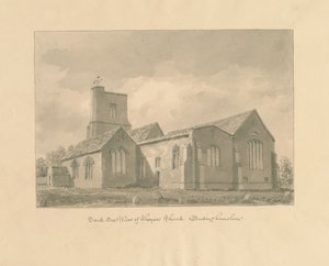 बकिंघमशायर - चेनीज़ चर्च: सीपिया ड्राइंग, 1824 द्वारा जॉन बकलर