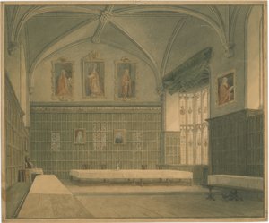 कैम्ब्रिजशायर - हॉल [में यीशु] कॉलेज - आंतरिक दृश्य, 1818 द्वारा जॉन बकलर