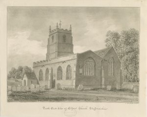 एलफोर्ड चर्च: सीपिया ड्राइंग, 1838 द्वारा जॉन बकलर