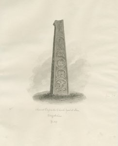 इलम चर्च - प्राचीन क्रॉस: सीपिया ड्राइंग, 1847 द्वारा जॉन बकलर