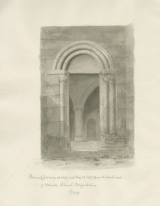 स्टैंडन चर्च का इंटीरियर: सीपिया ड्राइंग, 24 मई 1847 (ड्राइंग) द्वारा जॉन बकलर