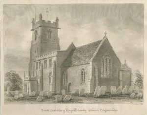 किंग्स ब्रोमली चर्च: सीपिया ड्राइंग, 1839 द्वारा जॉन बकलर