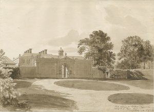 पटशूल हाउस: सेपिया वॉश ड्राइंग, एनडी [1820] द्वारा जॉन बकलर
