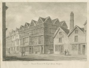 स्टैफोर्ड - प्राचीन "हाई हाउस": सीपिया ड्राइंग, 1841 द्वारा जॉन बकलर