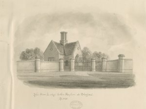 स्टैफोर्ड - न्यू लॉज टू द एसिलम: सीपिया ड्राइंग, 1843 द्वारा जॉन बकलर