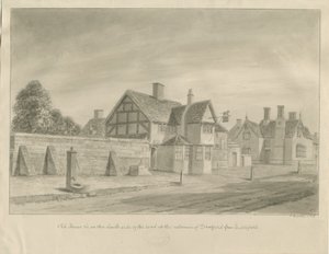 स्टैफोर्ड - [द व्हाइट लायन इन]: सीपिया ड्राइंग, 1842 द्वारा जॉन बकलर