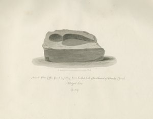 स्टैंडऑन चर्च: प्राचीन स्टोन कॉफ़िन: सीपिया ड्राइंग, 1847 द्वारा जॉन बकलर