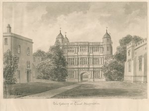टिक्ल हॉल और गेटहाउस: सीपिया ड्राइंग, 1841 द्वारा जॉन बकलर