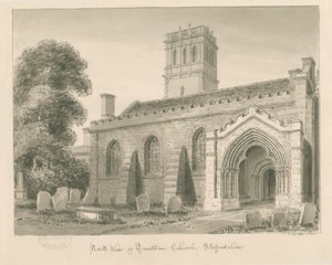 ट्रेंटम चर्च: सीपिया वॉश ड्राइंग, 1840 द्वारा जॉन बकलर