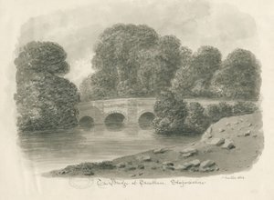 ट्रेंटम हॉल - ब्रिज: सीपिया वॉश ड्राइंग, 1844