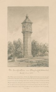 वेस्टमोरलैंड - ब्रोघम कैसल - काउंटेस पिलर: सीपिया ड्राइंग, 1800 द्वारा जॉन बकलर