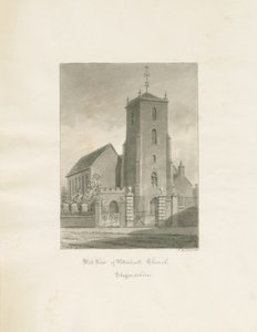 विलेनहॉल चर्च: सीपिया ड्राइंग, 1846 द्वारा जॉन बकलर