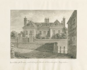 वॉल्वरहैम्प्टन - द डीनरी हाउस: सीपिया ड्राइंग, 1845 द्वारा जॉन बकलर