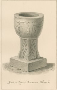 वॉस्टरशायर - द्रोइटविच - सेंट एंड्रयू चर्च फॉन्ट, 1833 द्वारा जॉन बकलर