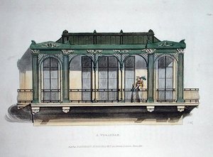 एकरमैन की 'रिपॉजिटरी ऑफ आर्ट्स' से एक बरामदा, 1818 में प्रकाशित (रंग लिथो) द्वारा जॉन बूनारोटी पापवर्थ