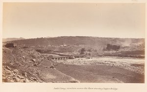  सैफेड ब्रिज दिखाते हुए नदी के उस पार से देखा गया , 1878 लगभग