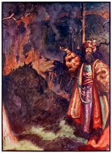 इस दुनिया से तीर्थयात्रियों की प्रगति, जो जॉन ब्यान (1628-1688) द्वारा आने वाली है, बयाम शॉ द्वारा चित्रण (1872-1919) डेमर्स तीर्थयात्रियों को चांदी की खान काम करने के लिए आमंत्रित करते हुए द्वारा जॉन बयम लिस्टन शॉ