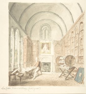 ली कैसल, लाइब्रेरी में देखें, पूर्व की ओर देख रहे हैं, ca. 1816. द्वारा जॉन कार्टर।