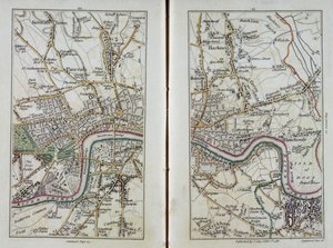 ईस्ट लंदन का नक्शा, 20-21, &39;कैरी का वास्तविक सर्वेक्षण मिडिलसेक्स&39; से, 1786