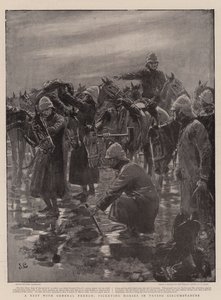 जनरल फ्रेंच के साथ एक आराम, ट्राइंग सर्कमस्टेंस में घोड़े की सवारी करना