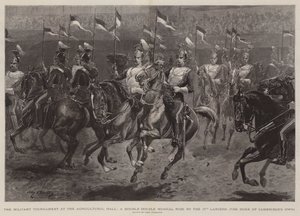 एग्रीकल्चर हॉल में सैन्य टूर्नामेंट, 17 वें लांसर्स द्वारा एक डबल डबल म्यूजिकल राइड, ड्यूक ऑफ कैम्ब्रिजज ओन