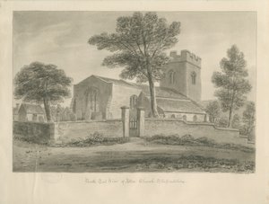 एल्टन चर्च: सीपिया ड्राइंग, 1841