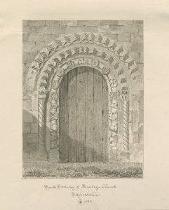 आर्मिटेज चर्च - साउथ डोरवे: सीपिया ड्राइंग, 1823 द्वारा जॉन चेसेल बकलर