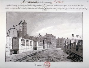 लंदन ब्रिज, साउथवार्क, लंदन, 1827 द्वारा जॉन चेसेल बकलर
