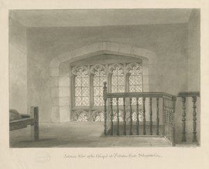 पिल्टन हॉल - चैपल का इंटीरियर: सीपिया ड्राइंग, 1841 द्वारा जॉन चेसेल बकलर