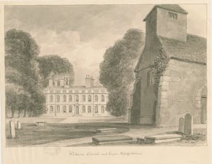 व्हिटमोर चर्च एंड हाउस: सीपिया वॉश ड्राइंग, 1841 द्वारा जॉन चेसेल बकलर
