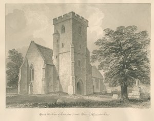 वॉस्टरशायर - हैम्पटन लवेट चर्च: सीपिया ड्राइंग, 1833