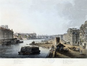 पेरिस, नोट्रे-डेम ब्रिज - जेसी मैट्स द्वारा ड्राइंग, सी. 1810
