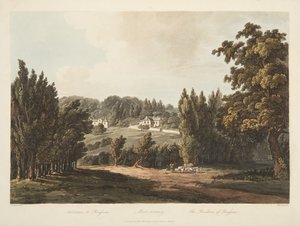 रूसो का निवास, वर्साय, पेरिस और सेंट डेनिस, पब से चित्रण। 1809 (एक्वाटिंट)