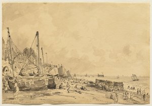 ब्राइटन बीच, लुकिंग ईस्ट, 1824 द्वारा जॉन कांस्टेबल