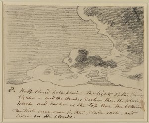 क्लाउड स्टडी (अलेक्जेंडर कोजेंस एंग्रेविंग ऑफ़ स्काईज़) के बाद, c.1822-23 (पेपर पर ग्रेफाइट) द्वारा जॉन कांस्टेबल