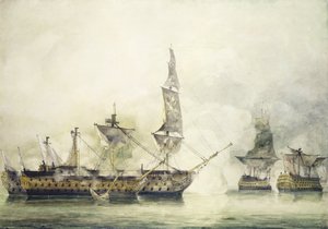 ट्राफलगर की लड़ाई में एचएमएस विजय, 1805, द्वारा जॉन कांस्टेबल