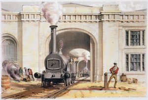 लोकोमोटिव इंजन हाउस, कैमडेन टाउन, लंदन में प्रवेश, 1839 द्वारा जॉन कुक बोर्न