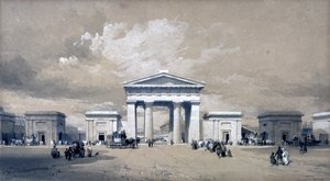 यूस्टन आर्क, अप्रैल 1838 (कागज पर कलम और स्याही और धुलाई)