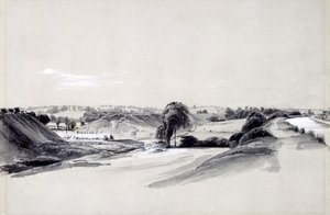 बनाना और तटबंध, बुगब्रुक, 10 जुलाई 1837 (कलम और स्याही और कागज पर धोना) द्वारा जॉन कुक बोर्न
