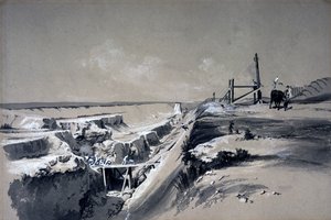 ट्रिंग कटिंग, हर्टफोर्डशायर, 1830 (कलम और स्याही और कागज पर धोना)