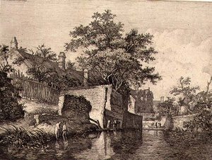 द न्यू मिल्स के सामने, पब। जे. एंड डब्ल्यू. फ्रीमैन द्वारा 1821 में द्वारा जॉन क्रोम