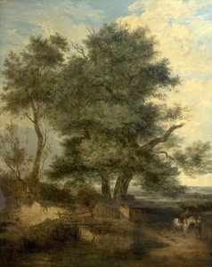 ट्रीज़ बाय ए ब्रूक (द विलो ट्री, अ हॉर्समैन एंड ए वूमन ऑन अ रोड), c.1818 (कैनवास पर तेल)