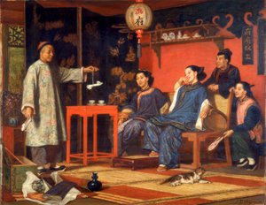 चीनी महिलाएं यूरोपीय जिज्ञासाओं को देखते हुए, 1868