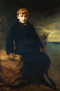 सेसिल वेब की पोर्ट्रेट, एक पूरी लंबाई के साथ बैठा है, एक फर कोट, 1887 के साथ एक ब्लैक कोट पहने हुए है द्वारा जॉन एवरेट मिलिस
