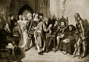 1513 में फ्लोड्डन की लड़ाई से पहले परिषद में जेम्स IV, &39;हचिन्सन की कहानी ब्रिटिश राष्ट्र की कहानी&39;, c.1923