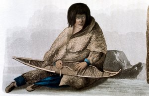 कॉपर भारतीय लड़की बर्फ का जूता, 1823 द्वारा जॉन फ्रैंकलिन