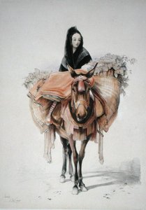 सेविले 1835, 'स्केच ऑफ स्पेन' से, चार्ल्स जोसेफ हुलमंडेल (1789-1850) द्वारा उकेरा गया, 1836 में प्रकाशित हुआ (कलर लिथो) द्वारा जॉन फ्रेडरिक (बाद) लुईस