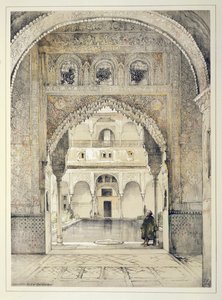 विलियम गॉसी द्वारा उत्कीर्ण &39;स्केच एंड ड्रॉइंग ऑफ द अल्हैम्ब्रा&39; से राजदूतों का दरवाजा द्वारा जॉन फ्रेडरिक लुईस
